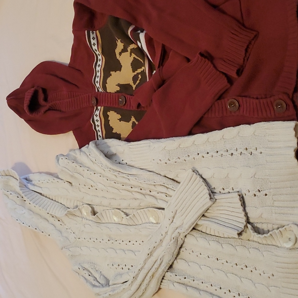 2 Tunic Length Hooded Sweaters